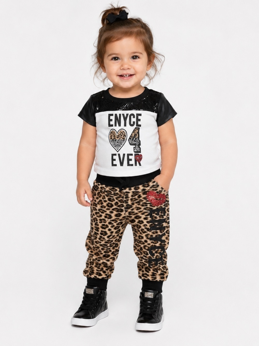 ENYCE CHEETAH PRINT 4EVER PIECE PANTS SET - 12 MONTHS (NEW WITH TAGS) A12